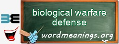 WordMeaning blackboard for biological warfare defense